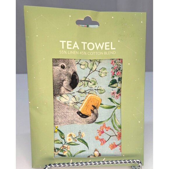 La La Land Tea Towel "Tea Time Koalas" Linen and Cotton Blend - Picture 1 of 6